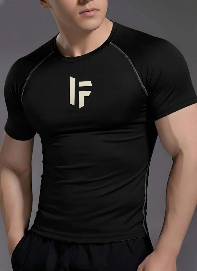 Huge Flex Black Compression T-Shirt product image 1